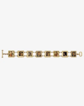 Bracelet à maillons avec portraits en or 14 carats