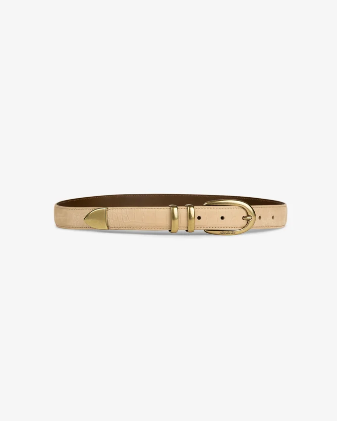 Ceinture en nubuck gaufré croco