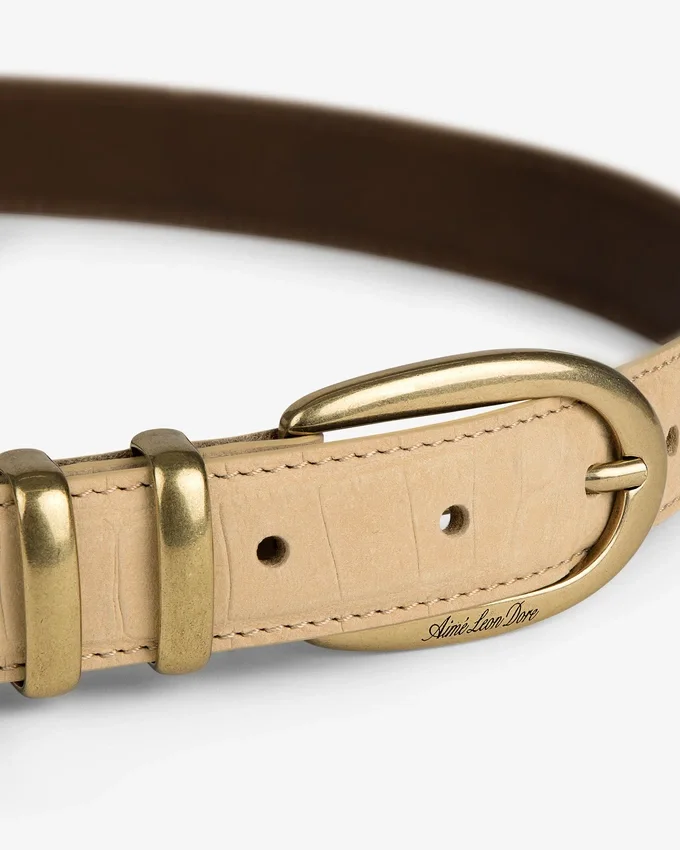 Ceinture en nubuck gaufré croco