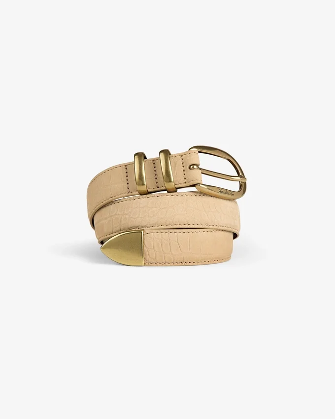 Ceinture en nubuck gaufré croco