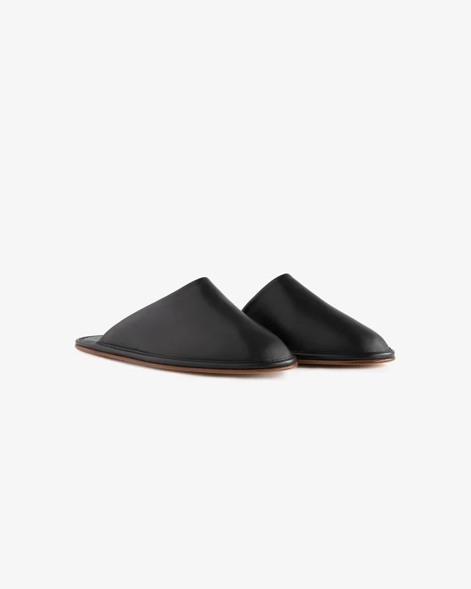 Chaussons de voyage en cuir