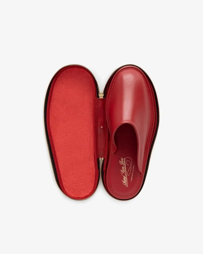 Chaussons de voyage en cuir