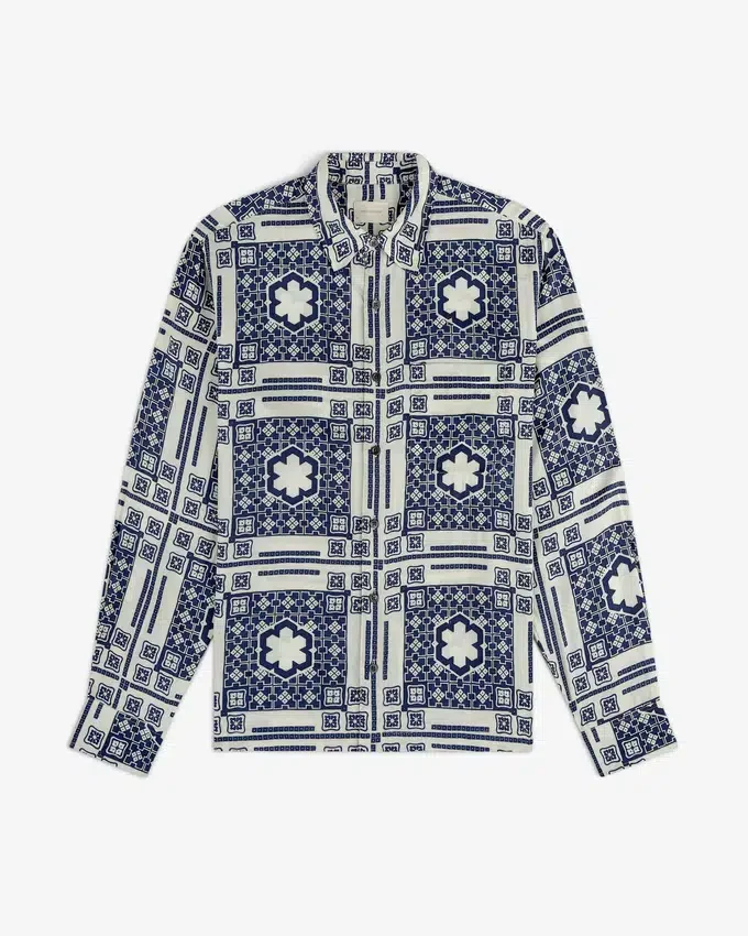 Chemise boutonnée à motif mosaïque