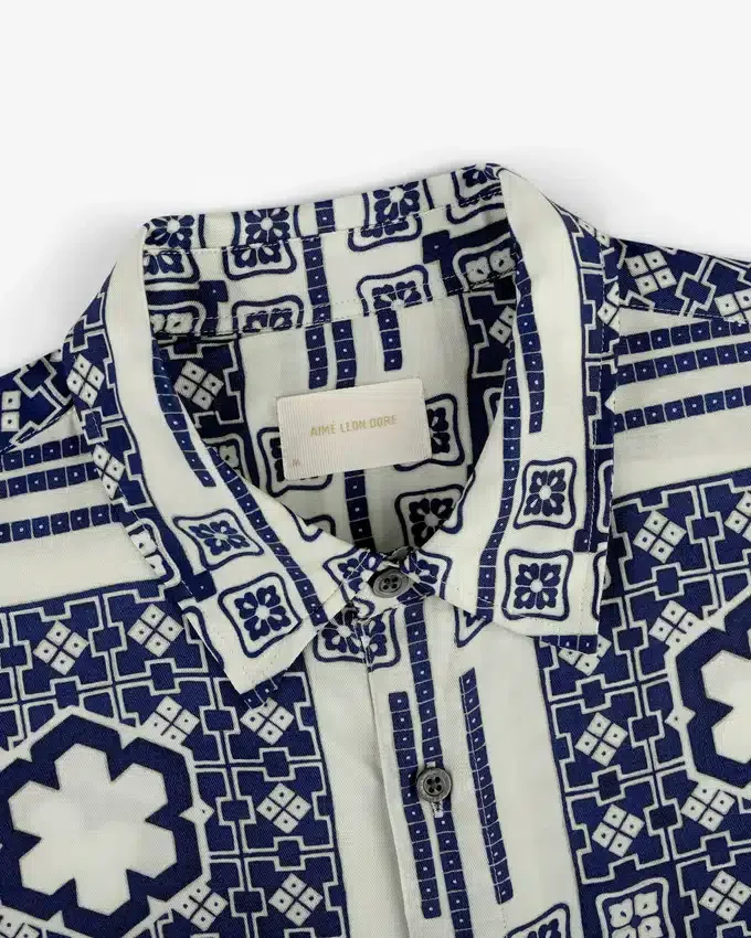 Chemise boutonnée à motif mosaïque