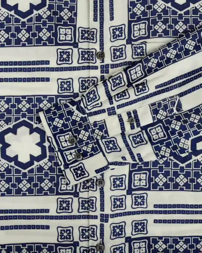 Chemise boutonnée à motif mosaïque