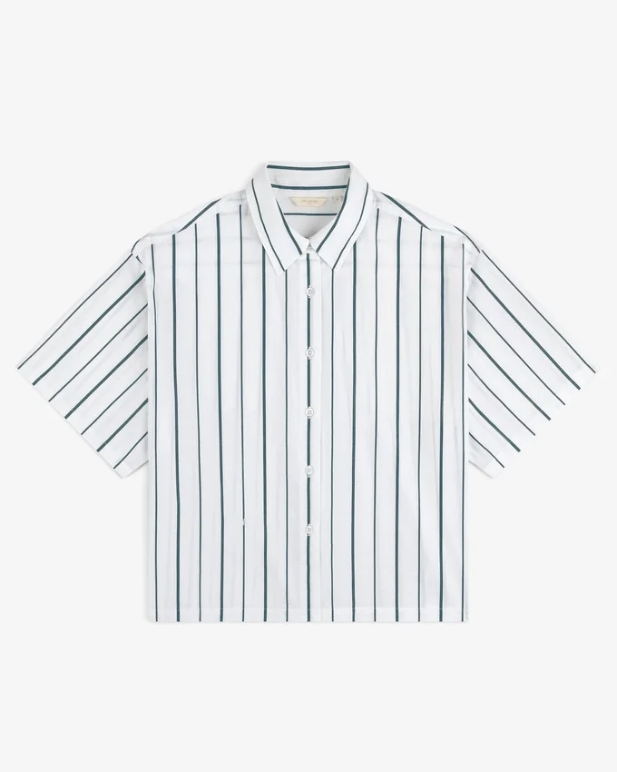 Chemise décontractée courte en popeline