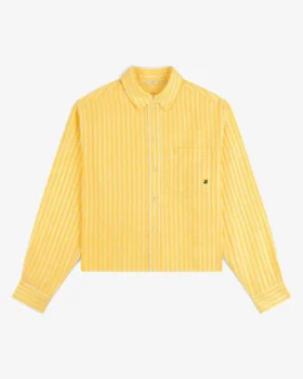 Chemise décontractée en lin rayé