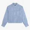 Chemise décontractée en lin rayé