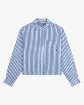 Chemise décontractée en lin rayé