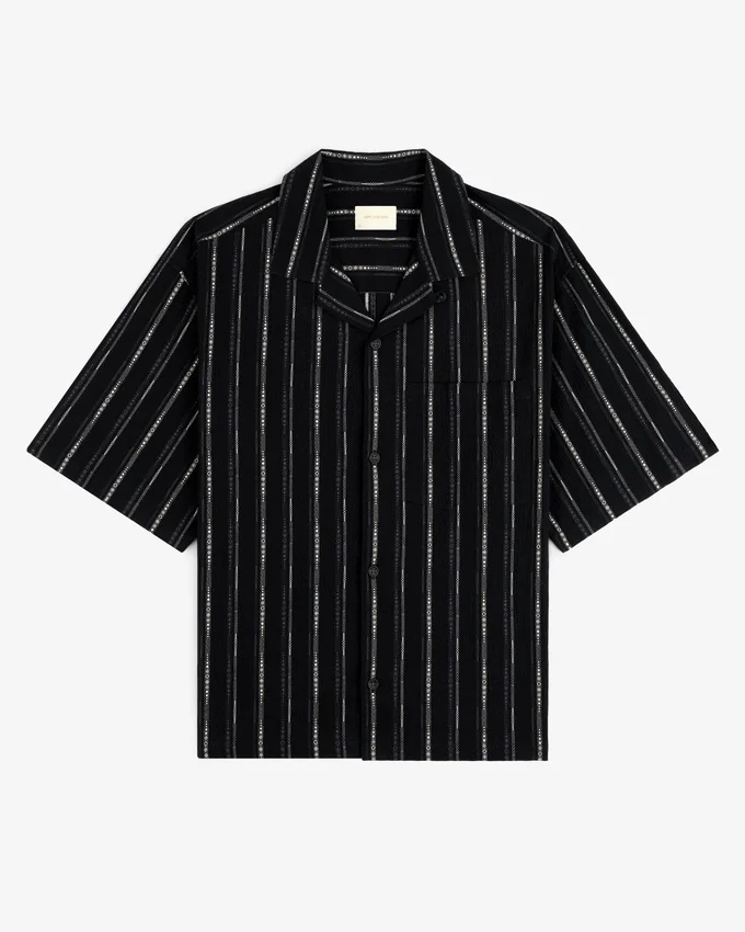 Chemise de camp courte en jacquard