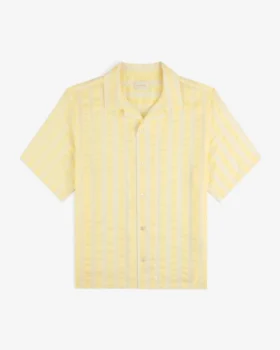 Chemise de camping rayée en mélange de lin