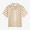 Chemise de camping rayée en mélange de lin