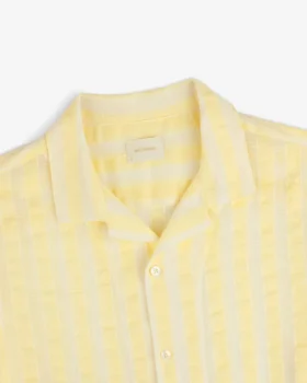 Chemise de camping rayée en mélange de lin
