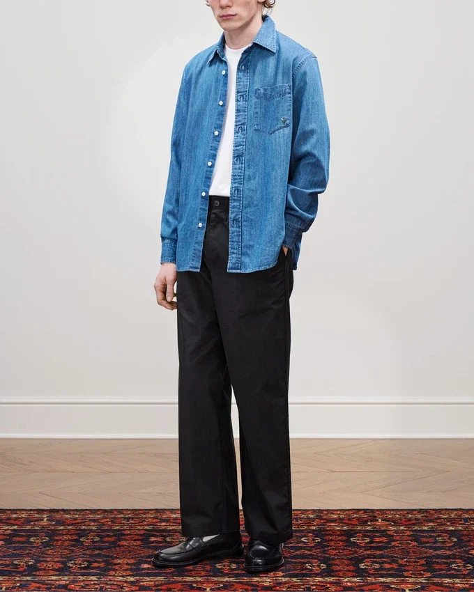 Chemise en chambray avec écusson