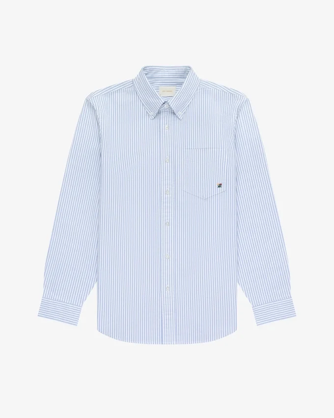 Chemise Oxford à rayures et blason