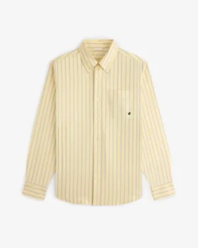 Chemise à rayures teinte dans la masse avec écusson