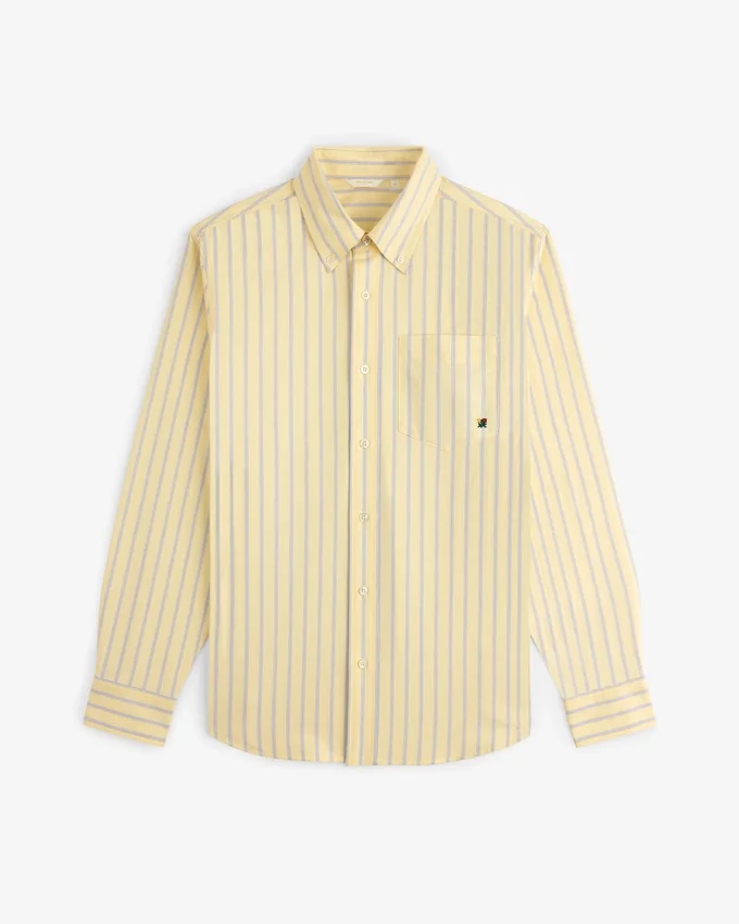 Chemise à rayures teinte dans la masse avec écusson