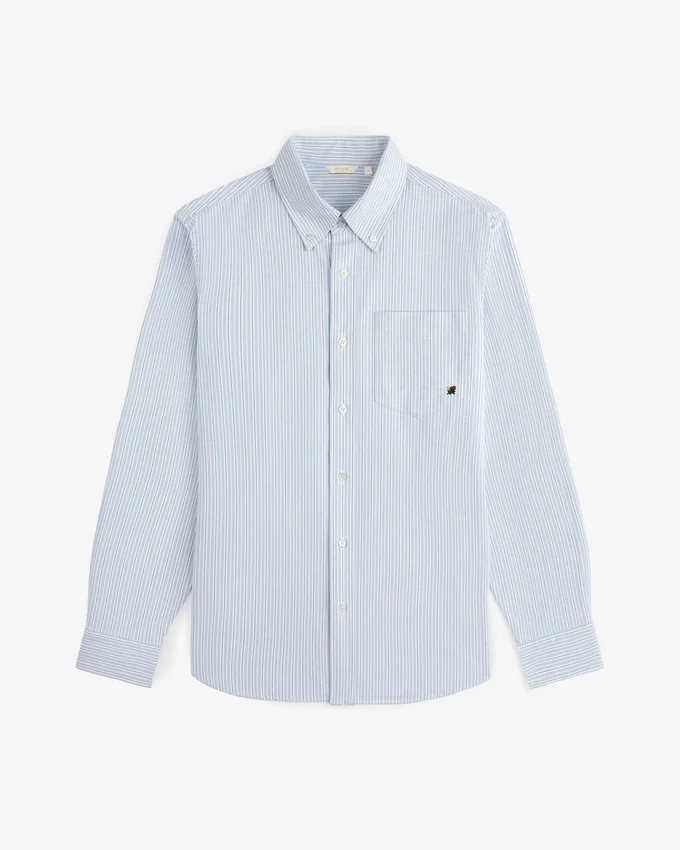 Chemise à rayures teinte dans la masse avec écusson