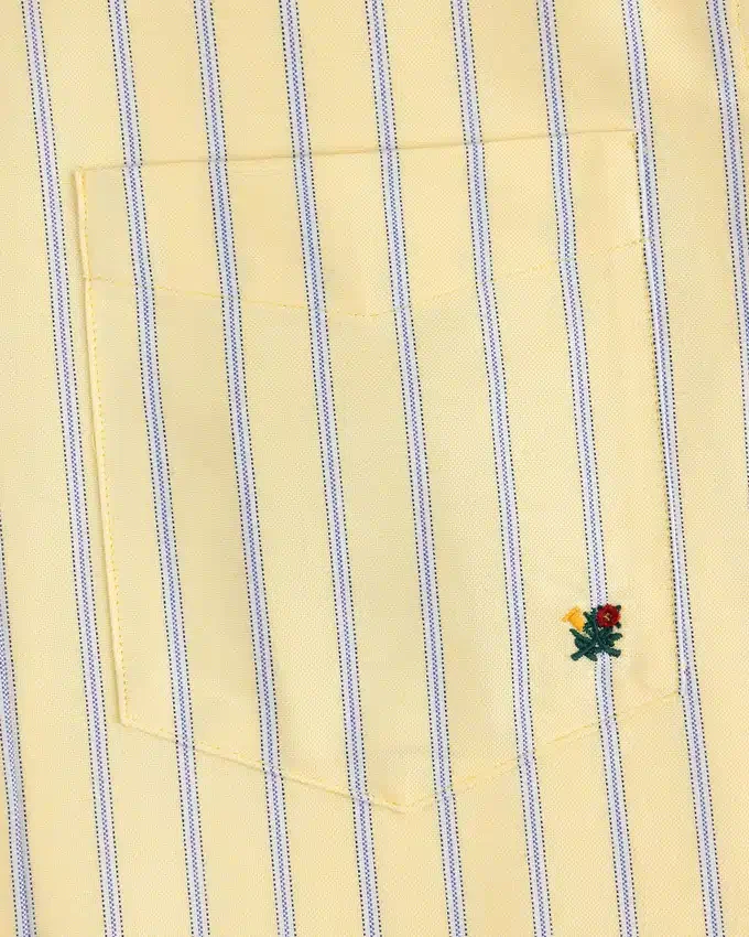 Chemise à rayures teinte dans la masse avec écusson