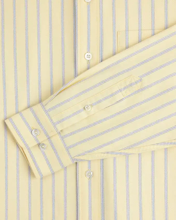 Chemise à rayures teinte dans la masse avec écusson