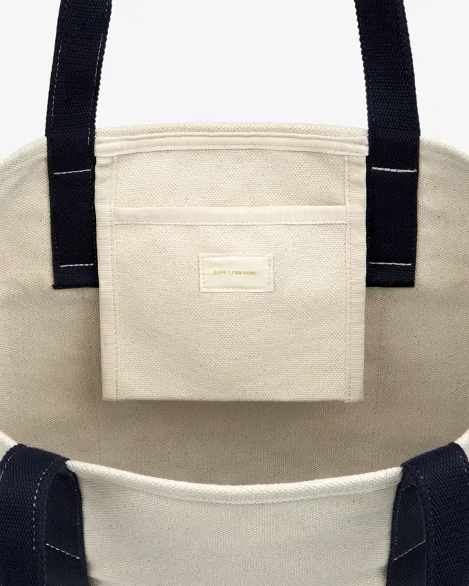 Grand sac fourre-tout à contraste avec blason