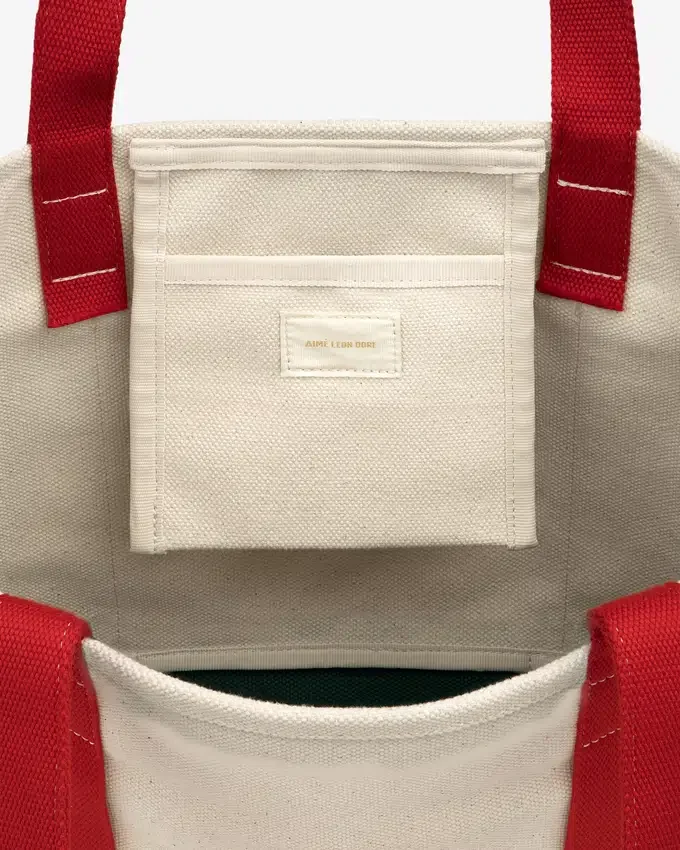 Grand sac fourre-tout à contraste avec blason