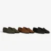 Mocassins en cuir et raphia