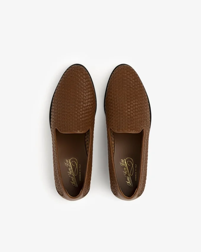 Mocassins en cuir et raphia
