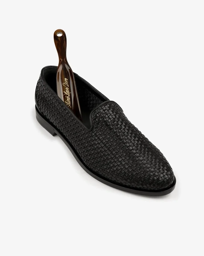 Mocassins en cuir et raphia