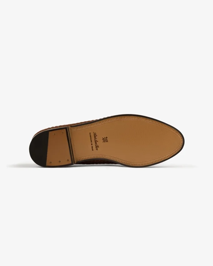 Mocassins en cuir et raphia