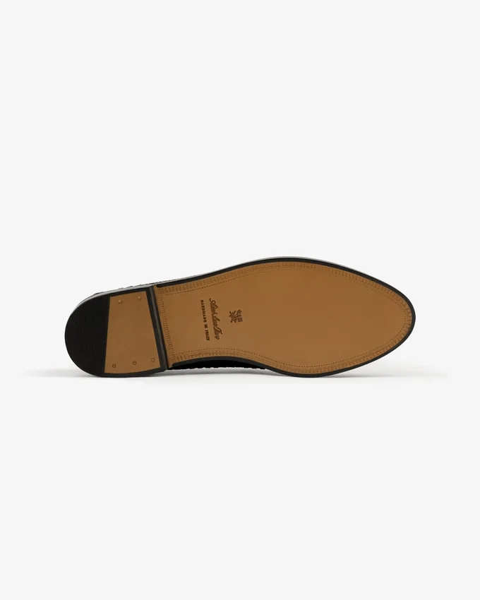 Mocassins en cuir et raphia