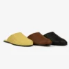 Mules en cuir et raphia