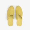 Mules en cuir et raphia
