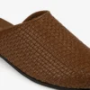 Mules en cuir et raphia