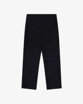 Pantalon de costume à carreaux et taille élastiquée