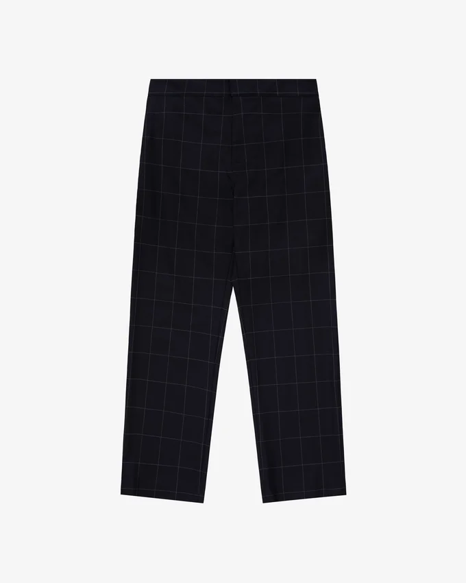 Pantalon de costume à carreaux et taille élastiquée