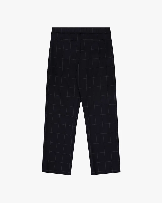 Pantalon de costume à carreaux et taille élastiquée