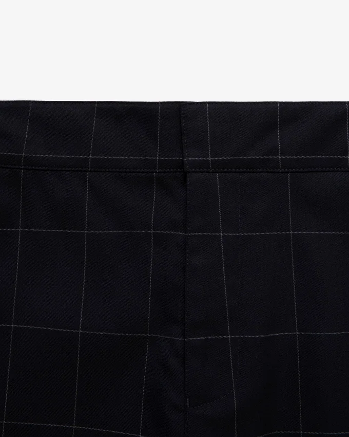 Pantalon de costume à carreaux et taille élastiquée