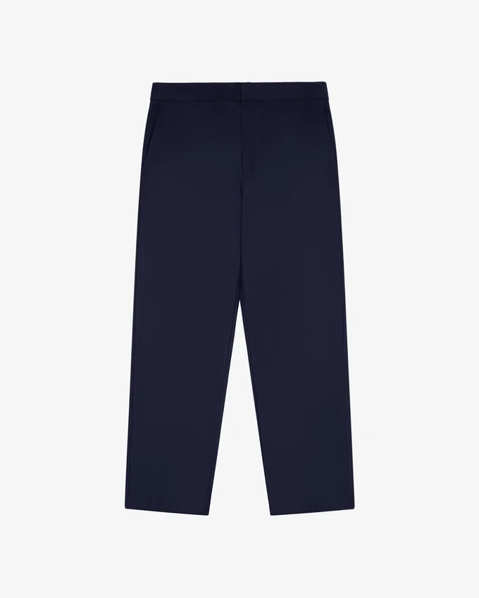 Pantalon de costume en laine tropicale à taille élastiquée