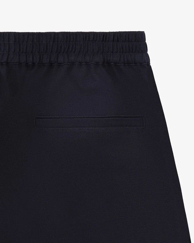 Pantalon de costume en laine tropicale à taille élastiquée