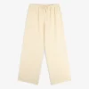 Pantalon de costume en mélange de coton avec cordon de serrage
