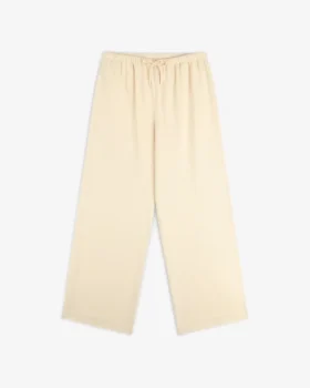 Pantalon de costume en mélange de coton avec cordon de serrage