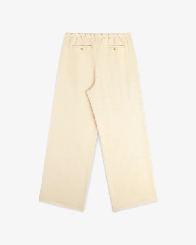 Pantalon de costume en mélange de coton avec cordon de serrage