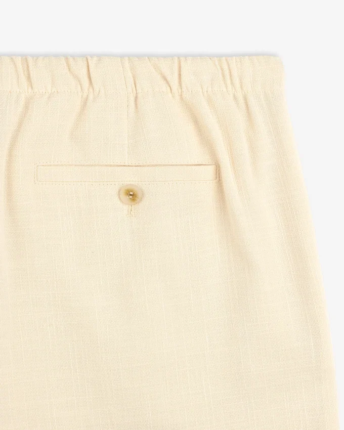 Pantalon de costume en mélange de coton avec cordon de serrage