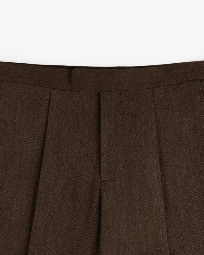 Pantalon de costume en mélange de lin