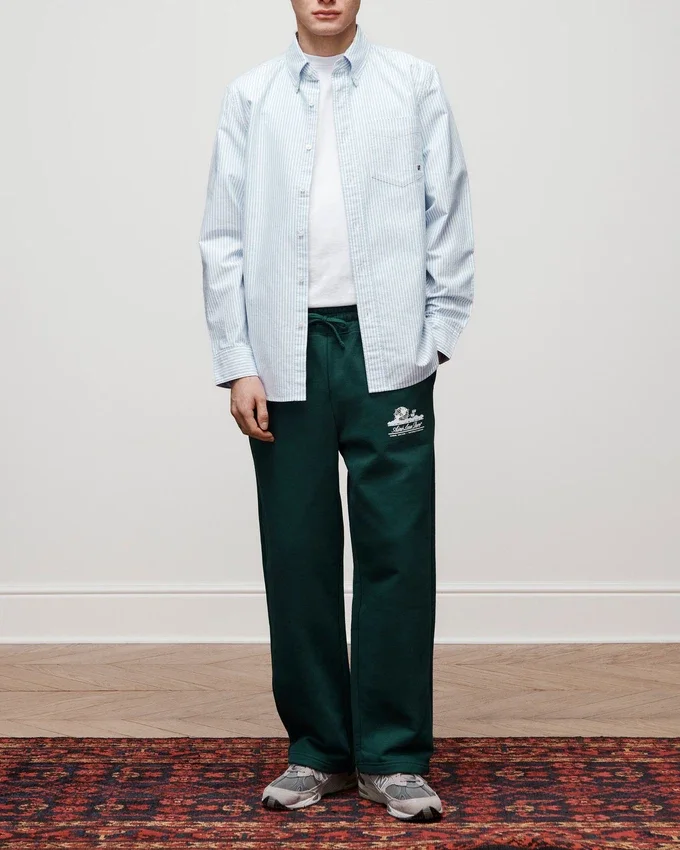 Chemise Oxford à rayures et blason