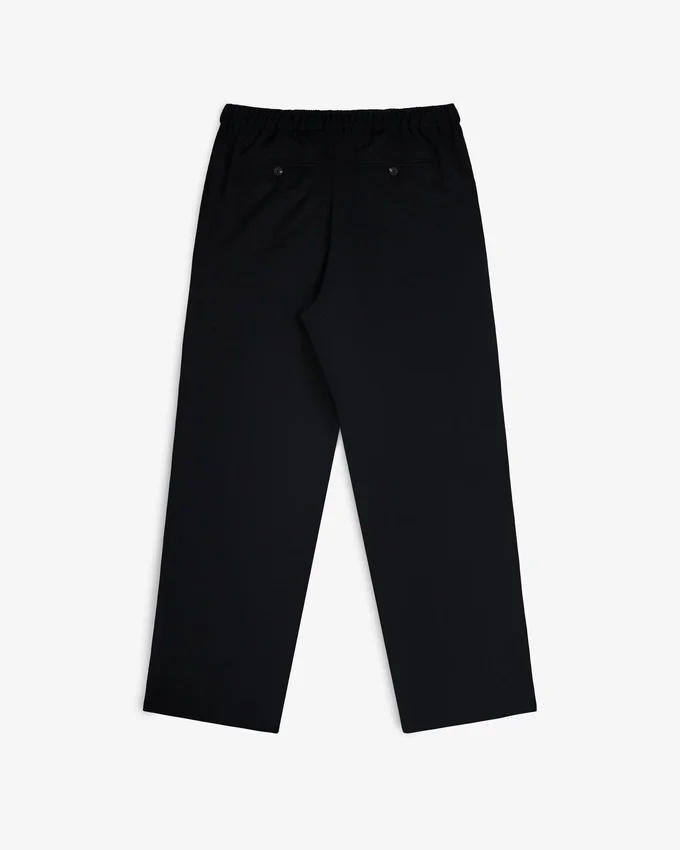 Pantalon en gabardine à taille élastiquée