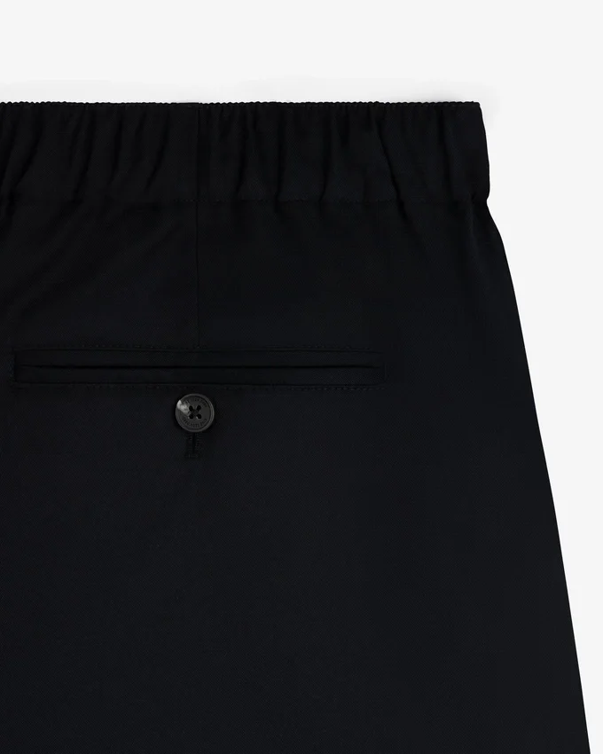 Pantalon en gabardine à taille élastiquée