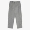 Pantalon plissé à motif pied-de-poule