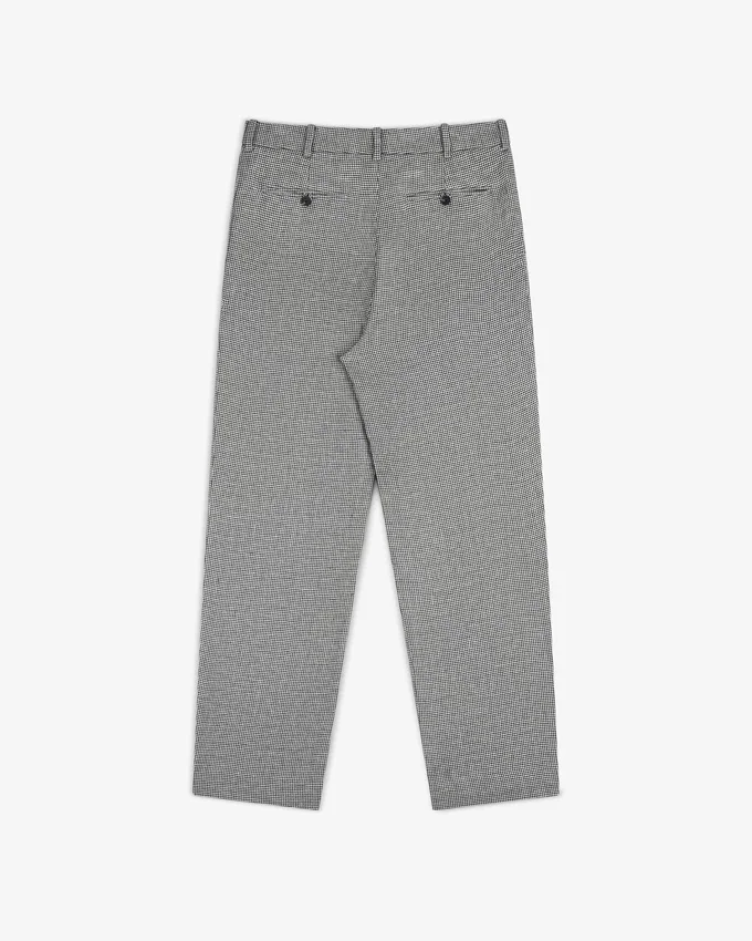 Pantalon plissé à motif pied-de-poule